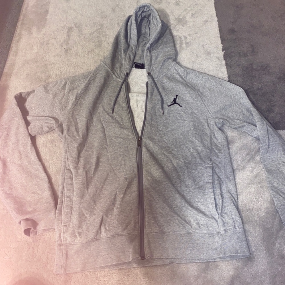 Air Jordan gray zip up sweatshirt
